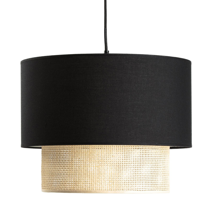 Подвесной светильник Ottar Wicker Black lampshade Бежевый Черный Подвесной светильник Ottar Wicker Black lampshade Бежевый Черный в Твери | Loft Concept