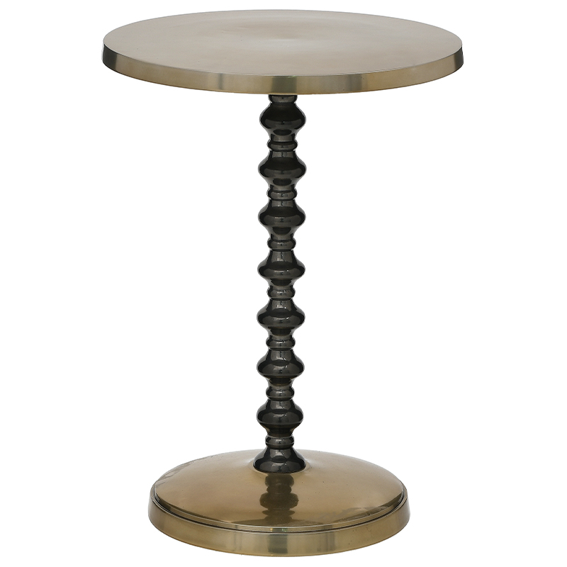 Круглый приставное стол Carther Round Side Table Золотой Черный Круглый приставное стол Carther Round Side Table Золотой Черный в Твери | Loft Concept