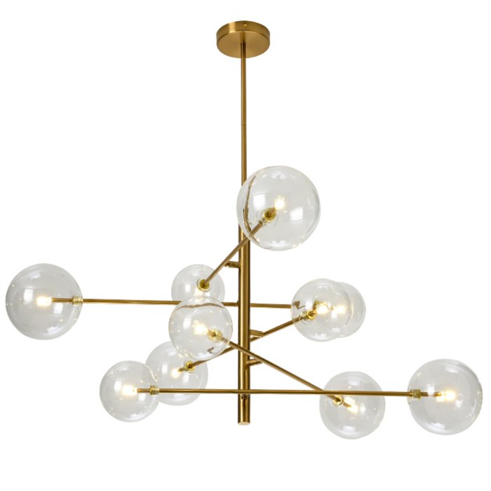 Люстра Bolle hanging lamp диаметр 100 см Латунь Античная полированная Прозрачное Стекло Люстра Bolle hanging lamp диаметр 100 см Латунь Античная полированная Прозрачное Стекло в Твери | Loft Concept