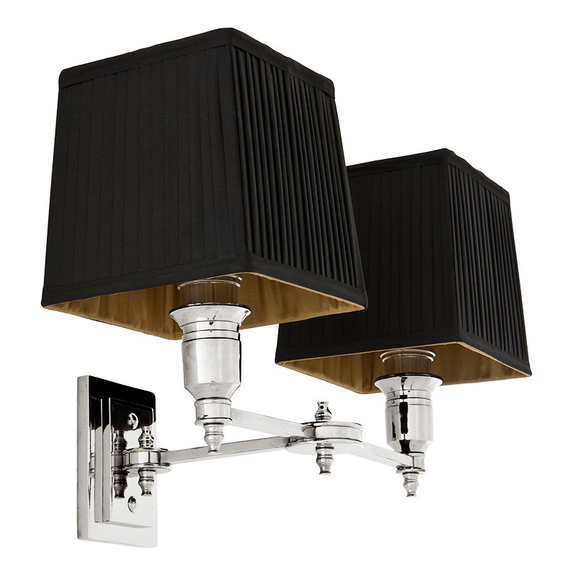 Бра Wall Lamp Lexington Double Nickel+Black Никель Черный Бра Wall Lamp Lexington Double Nickel+Black Никель Черный в Твери | Loft Concept