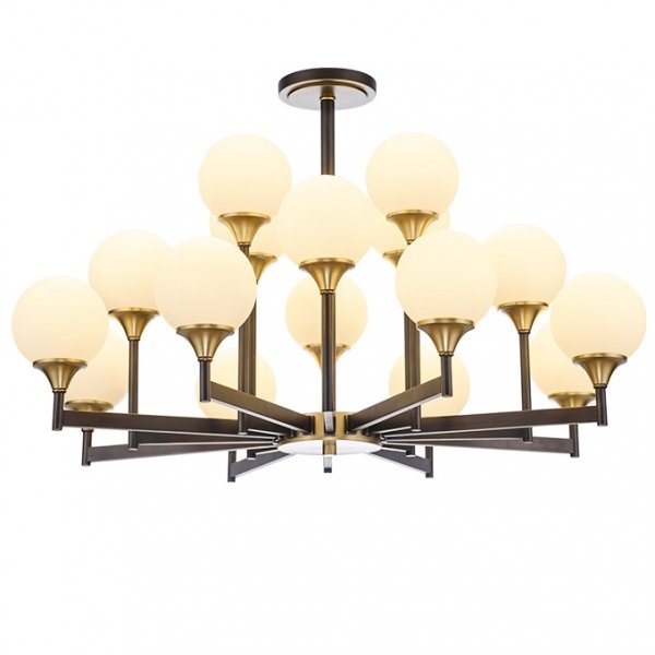 Люстра Ball Valley Chandelier 16 Белый Латунь Люстра Ball Valley Chandelier 16 Белый Латунь в Твери | Loft Concept