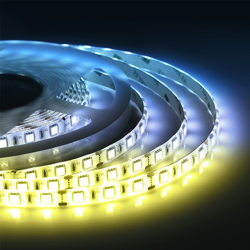 Комплект светодиодной ленты 14,4W/m 60LED/m 5050SMD теплый белый/холодный белый 2,5M Белый Комплект светодиодной ленты 14,4W/m 60LED/m 5050SMD теплый белый/холодный белый 2,5M Белый в Твери | Loft Concept