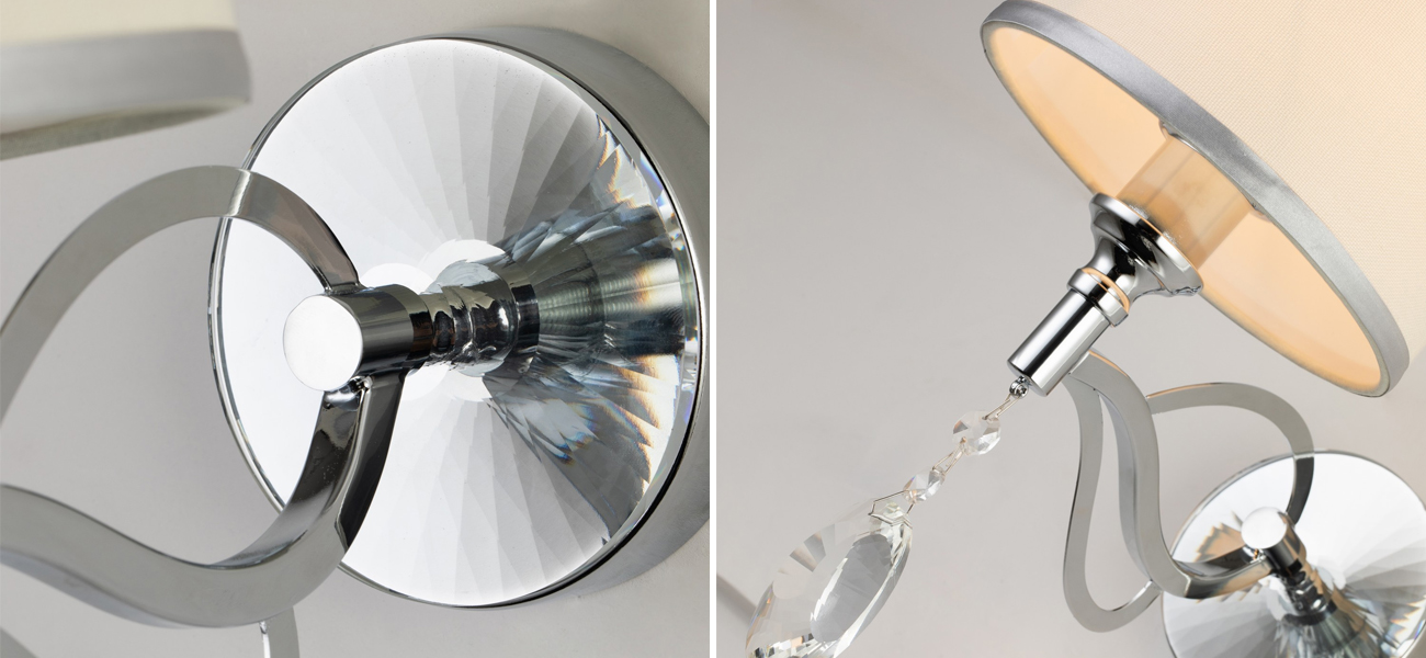 Бра цвета хром с хрустальным декором DAYODORE - фото