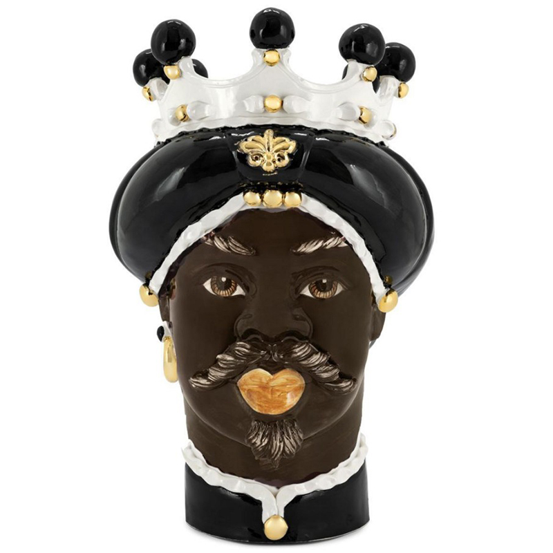 Ваза Vase Moro Man Medium New Black Черный Коричневый Золотой Ваза Vase Moro Man Medium New Black Черный Коричневый Золотой в Твери | Loft Concept