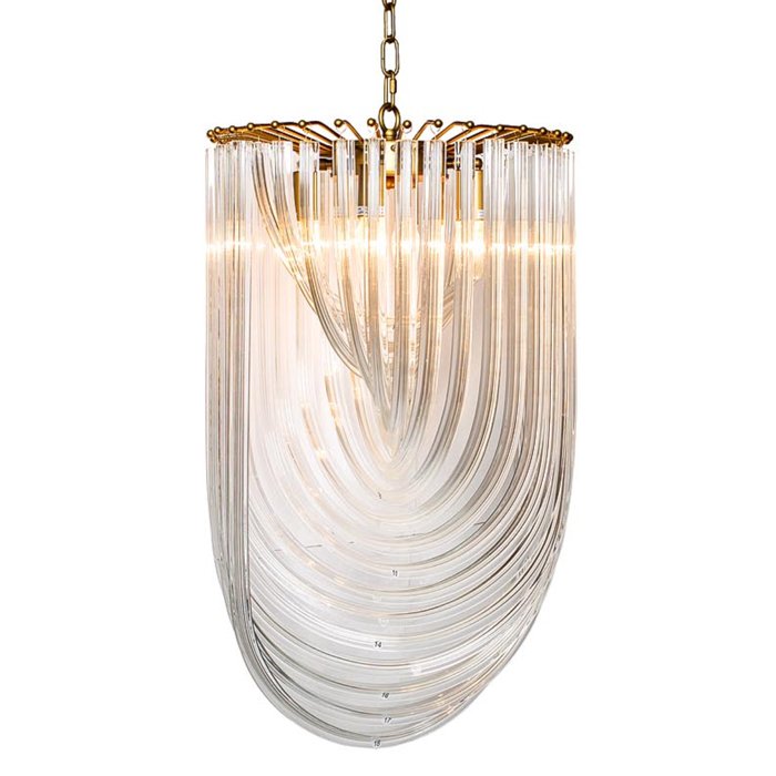 Люстра Retro Frozen Glass Chandelier 44 Champagne Золотой Прозрачное Стекло Люстра Retro Frozen Glass Chandelier 44 Champagne Золотой Прозрачное Стекло в Твери | Loft Concept