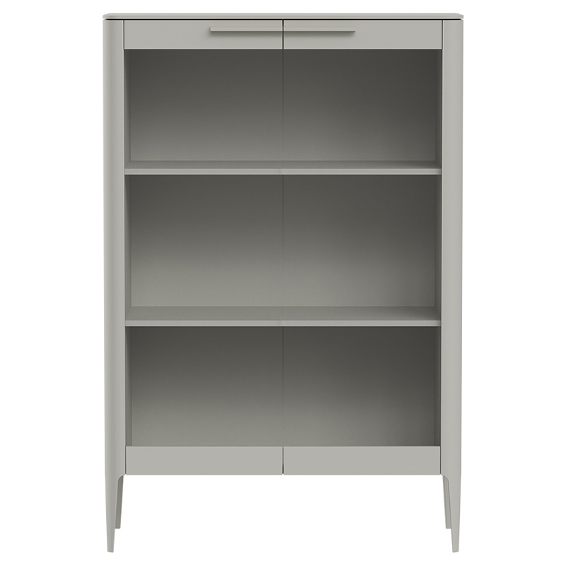 Витрина серо-бежевая с 2-мя стеклянными дверцами и 3-мя полками Type  Бежево-серый в Твери | Loft Concept 