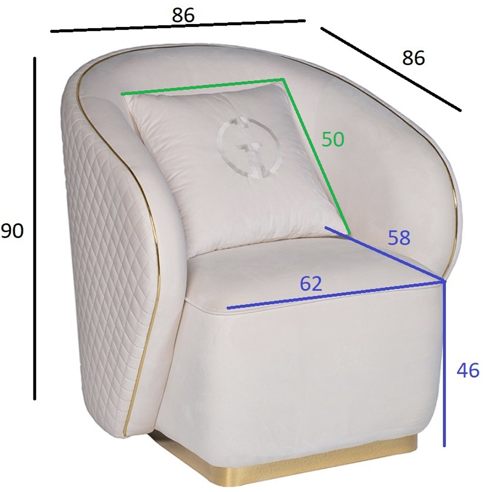 Кресло велюровое оттенка слоновой кости с простроченной спинкой Perfect Comfort Кресло велюровое оттенка слоновой кости с простроченной спинкой Perfect Comfort в Твери