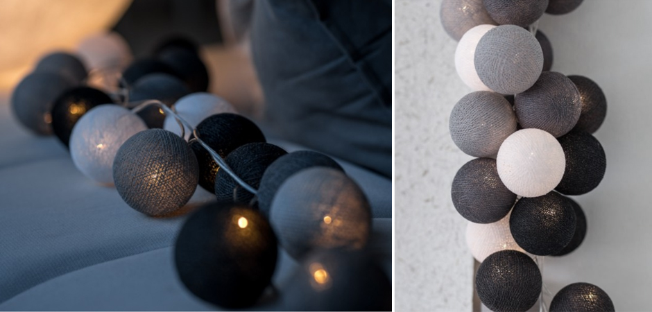 Гирлянда хлопковые фонарики Сotton Ball Antra - Loft-Concept в Твери