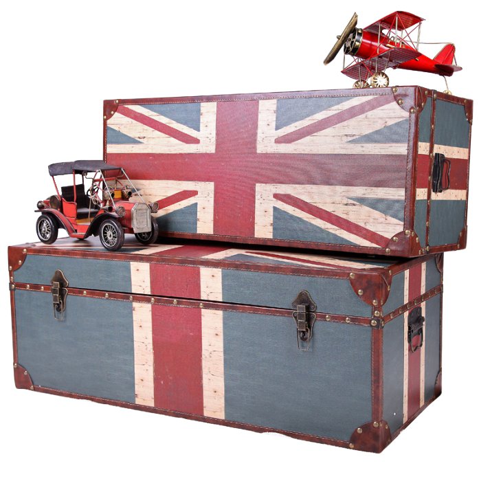 Сундук Union Jack Wooden Серый шифер Красный Сундук Union Jack Wooden Серый шифер Красный в Твери | Loft Concept