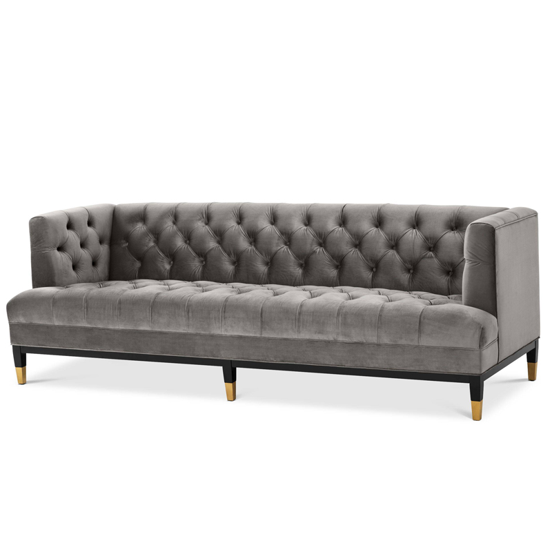 Диван Eichholtz Sofa Castelle grey Серый Черный Латунь Диван Eichholtz Sofa Castelle grey Серый Черный Латунь в Твери | Loft Concept