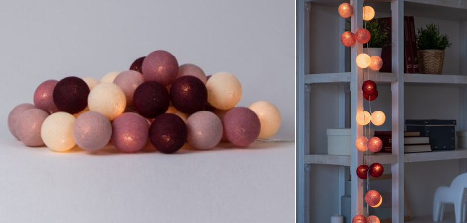 Гирлянда хлопковые фонарики Сotton Ball Rosegarden - Loft-Concept в Твери