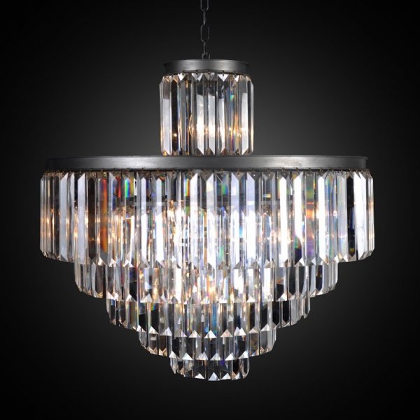 Люстра RH 1920s Odeon Clear Glass Fringe Chandelier - 6 rings Черный Люстра RH 1920s Odeon Clear Glass Fringe Chandelier - 6 rings Черный в Твери | Loft Concept
