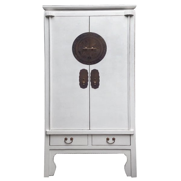 Китайский шкаф Chinese Wedding Cabinet white Белый Темная бронза Китайский шкаф Chinese Wedding Cabinet white Белый Темная бронза в Твери | Loft Concept