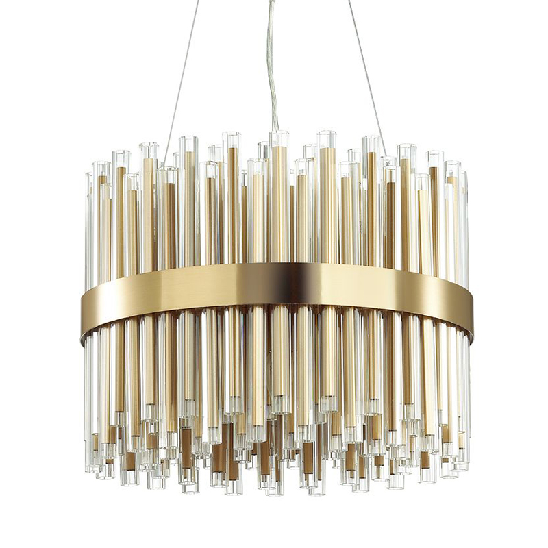 Люстра Gladwin Round Glass Tubes Chandelier Золотой Прозрачный Люстра Gladwin Round Glass Tubes Chandelier Золотой Прозрачный в Твери | Loft Concept