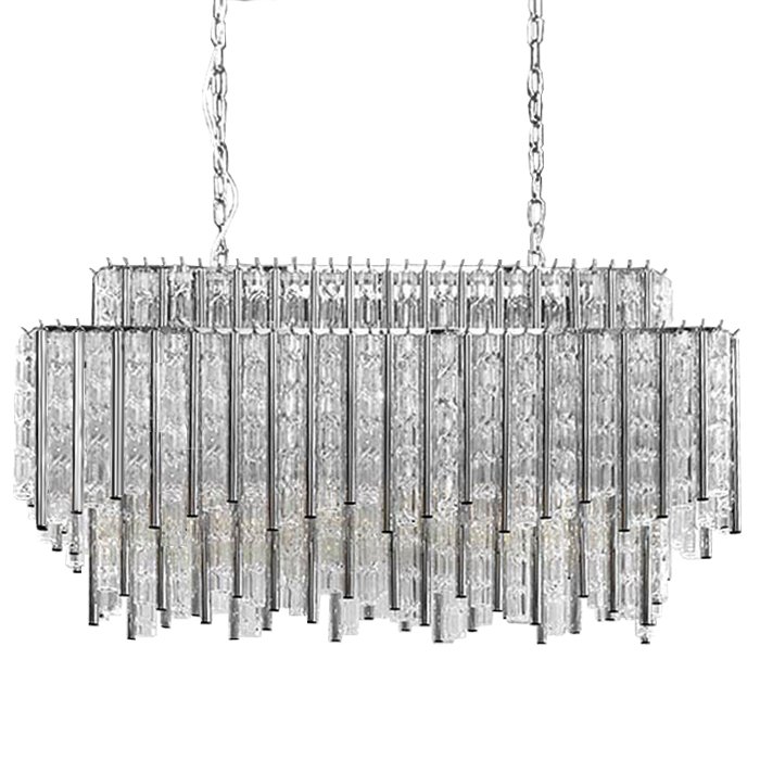 Люстра Chandelier Gigi Rectangle Хром Прозрачное Стекло Люстра Chandelier Gigi Rectangle Хром Прозрачное Стекло в Твери | Loft Concept