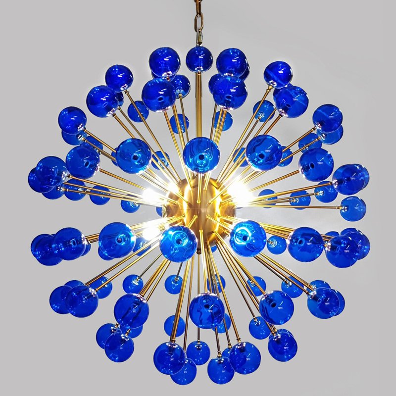 Люстра BLUE MURANO SPUTNIK DV5513 Латунь Синий Люстра BLUE MURANO SPUTNIK DV5513 Латунь Синий в Твери | Loft Concept