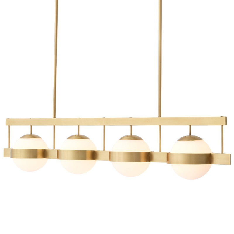 Люстра Eichholtz Chandelier Biba Brass Латунь Античная полированная Белое матовое стекло Люстра Eichholtz Chandelier Biba Brass Латунь Античная полированная Белое матовое стекло в Твери | Loft Concept