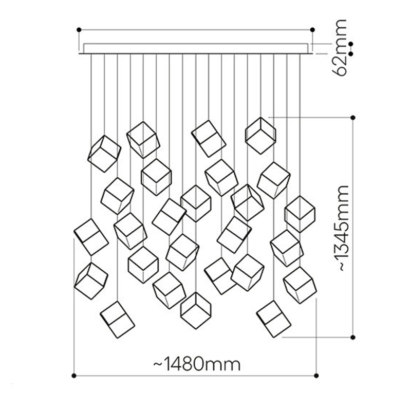 Люстра Pyrite Chrome 26 Rectangle в Твери