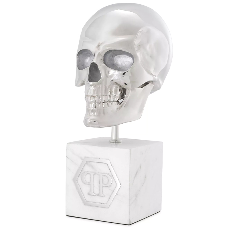 Статуэтка Philipp Plein Platinum Skull L Белый Мрамор Bianco Серебряный Статуэтка Philipp Plein Platinum Skull L Белый Мрамор Bianco Серебряный в Твери | Loft Concept