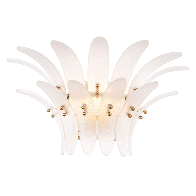 Бра Philipp Plein Wall Lamp Bel Air Белый Белое матовое стекло Никель в Твери | Loft Concept 
