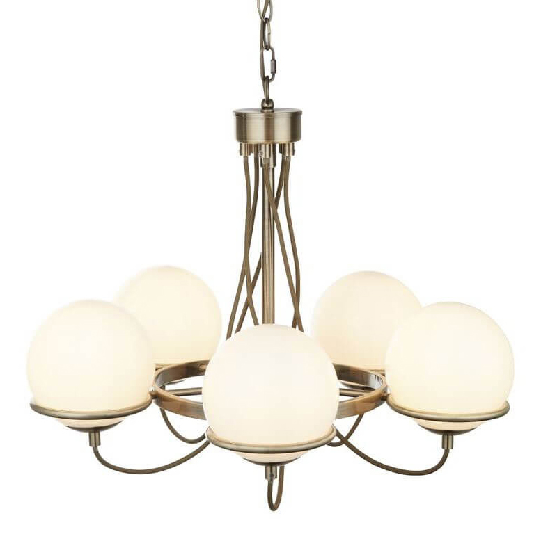 Люстра Melissa Chandelier Bronze 5 Бронза Белый Люстра Melissa Chandelier Bronze 5 Бронза Белый в Твери | Loft Concept