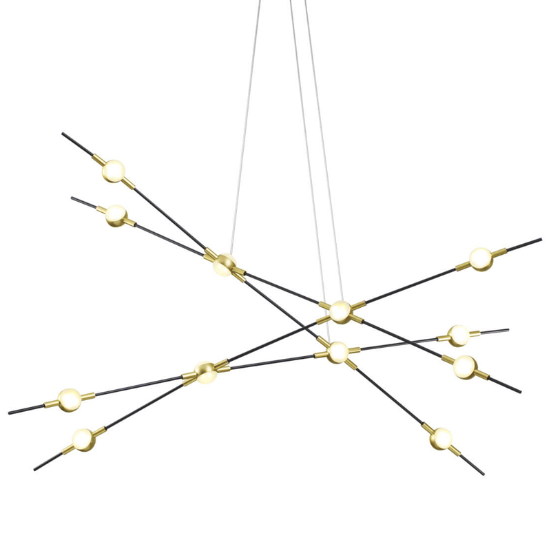Люстра Ake Chandelier Белый Черный Глянцевое золото Люстра Ake Chandelier Белый Черный Глянцевое золото в Твери | Loft Concept