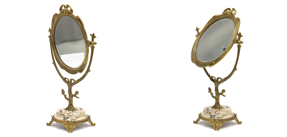 Зеркало Настольное Eden Garden Бронзовое с белым фарфором - Loft-Concept в Твери