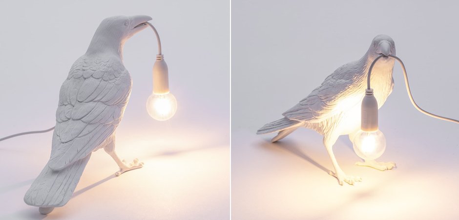 Настольная лампа Seletti Bird Lamp White Waiting Настольная лампа Seletti Bird Lamp White Waiting - Loft-Concept в Твери