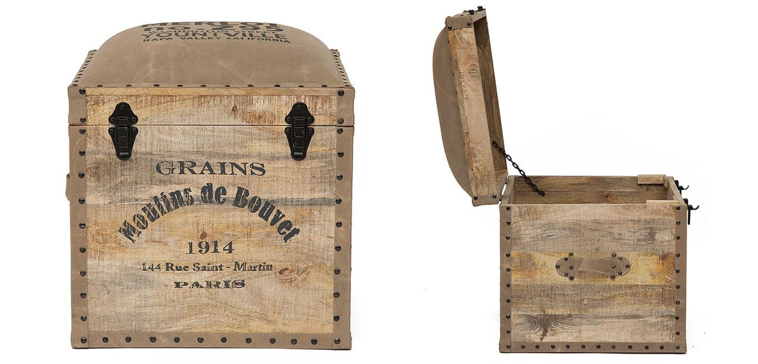 Пуф-сундук Vintage Pouf Chest mango tree - фото