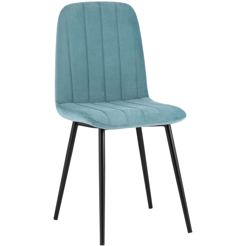 Стул Easy Chair Велюр Голубой цвет Голубой пастельный Черный Стул Easy Chair Велюр Голубой цвет Голубой пастельный Черный в Твери | Loft Concept