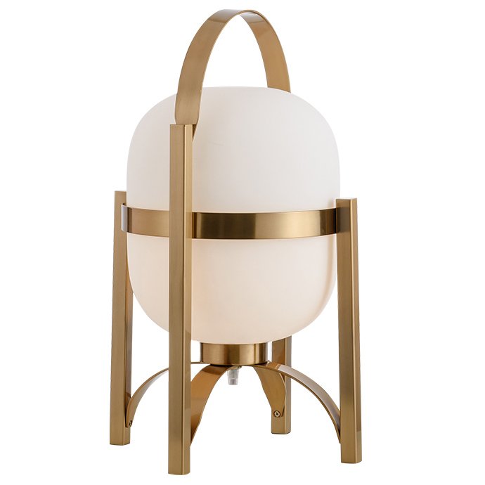 Настольная лампа Brass Stand Латунь Белый Настольная лампа Brass Stand Латунь Белый в Твери | Loft Concept