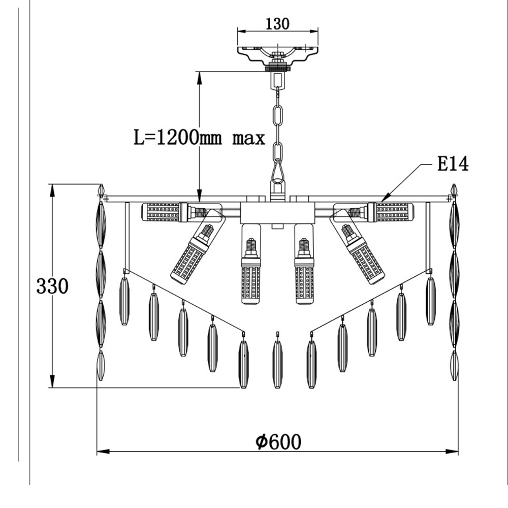 Люстра круглая с хрустальными подвесками на золотистом каркасе Roul Crystal Light в Твери