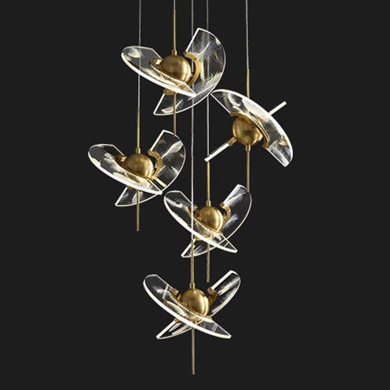 Люстра FLY Chandelier circle Латунь Прозрачный Люстра FLY Chandelier circle Латунь Прозрачный в Твери | Loft Concept