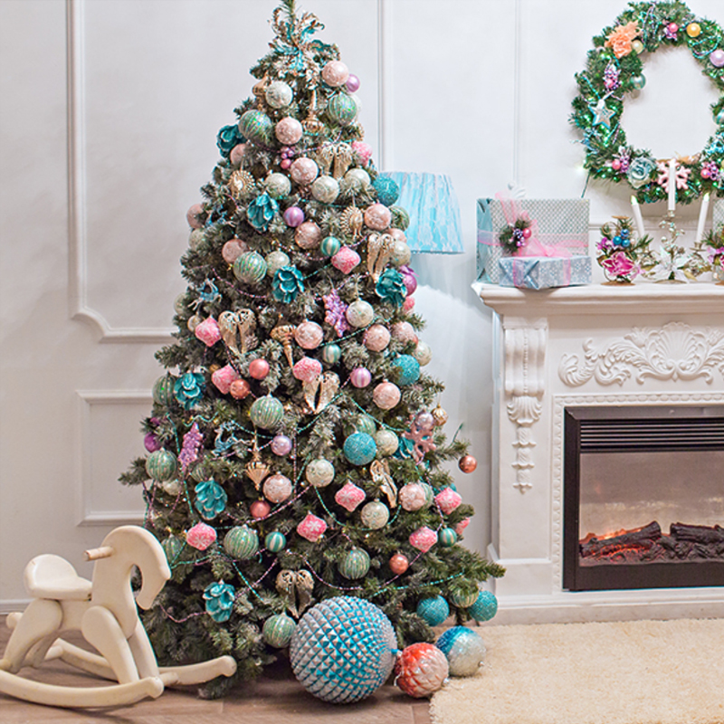 Дизайнерская Елка украшенная Розовым и Голубым декор Pink and Blue Decor Розовый Зеленый Голубой Дизайнерская Елка украшенная Розовым и Голубым декор Pink and Blue Decor Розовый Зеленый Голубой в Твери | Loft Concept