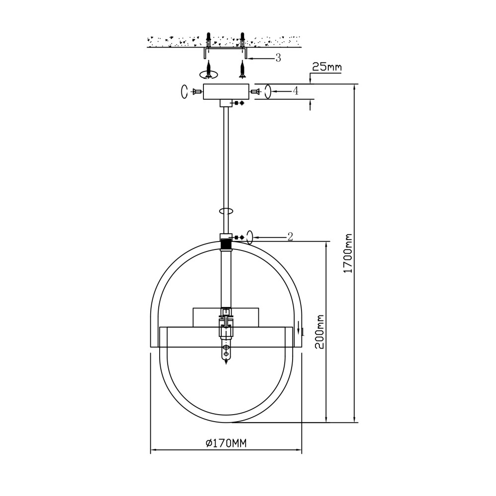 Подвесной светильник светодиодный с плафоном сферической формы Stone Helios в Твери
