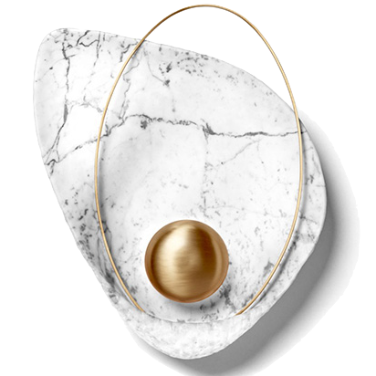 Бра Ginger & Jagger Pearl WALL LAMP Латунь Белый Мрамор Bianco Бра Ginger & Jagger Pearl WALL LAMP Латунь Белый Мрамор Bianco в Твери | Loft Concept