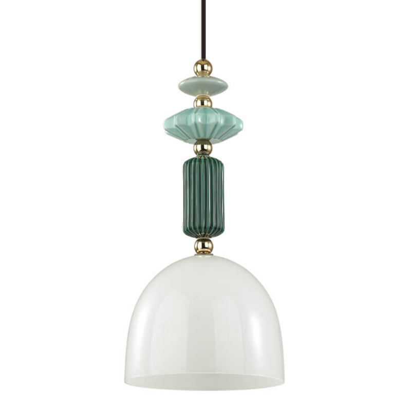 Подвесной светильник Iris hanging lamp green Белое матовое стекло Зеленый Подвесной светильник Iris hanging lamp green Белое матовое стекло Зеленый в Твери | Loft Concept