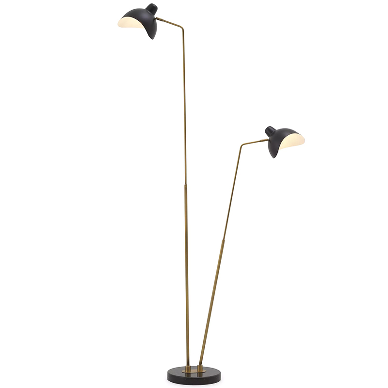 Торшер Eichholtz Floor Lamp Asta Double Черный Черный Мрамор Nero Латунь Торшер Eichholtz Floor Lamp Asta Double Черный Черный Мрамор Nero Латунь в Твери | Loft Concept