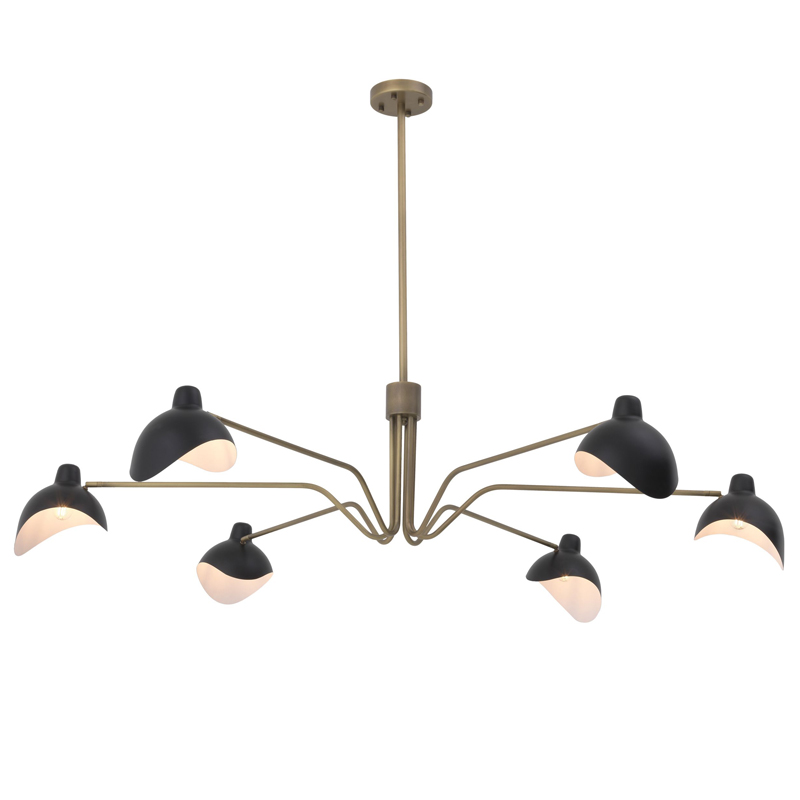 Люстра Eichholtz Chandelier Tyler brass Латунь Античная полированная Черный Люстра Eichholtz Chandelier Tyler brass Латунь Античная полированная Черный в Твери | Loft Concept