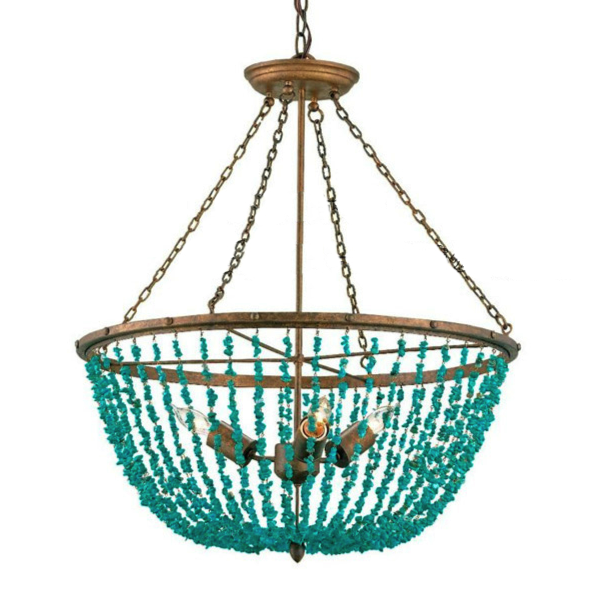 Люстра Turquoise Stone Chandelier Бирюзовый Люстра Turquoise Stone Chandelier Бирюзовый в Твери | Loft Concept