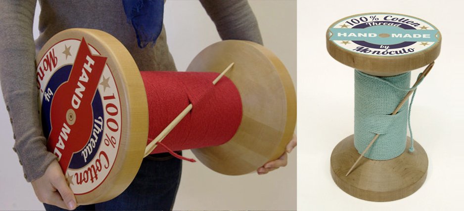 Дизайнерский табурет Thread Reel Wooden Stool - Loft-Concept в Твери