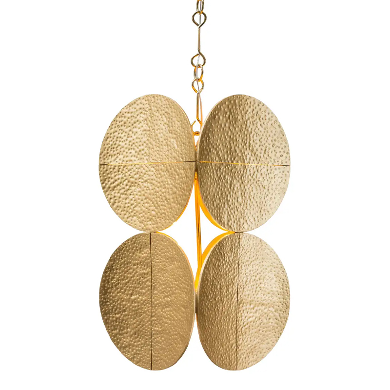 Светильник Shine by S.H.O HALO PENDANT - Modern Gold Leaf Chandelier with Brass Chain Золотой Светильник Shine by S.H.O HALO PENDANT - Modern Gold Leaf Chandelier with Brass Chain Золотой в Твери | Loft Concept