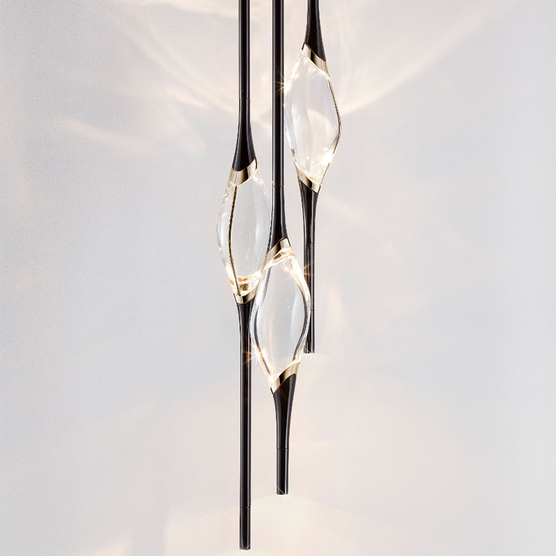 Подвесной светильник 12 Round Chandelier Black Черный Прозрачный Подвесной светильник 12 Round Chandelier Black Черный Прозрачный в Твери | Loft Concept