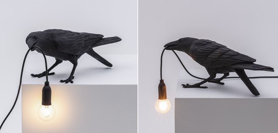 Настольная лампа Seletti Bird Lamp Black Playing Настольная лампа Seletti Bird Lamp Black Playing - Loft-Concept в Твери