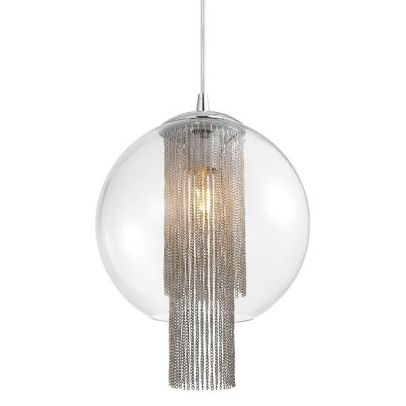 Подвесной светильник Cascade Chains Hanging lamp Прозрачное Стекло Хром Серебряный Подвесной светильник Cascade Chains Hanging lamp Прозрачное Стекло Хром Серебряный в Твери | Loft Concept