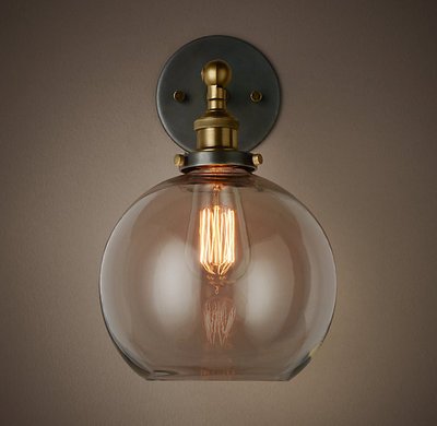 Бра Loft Clear Glass Sphere Cloche Прозрачный Белый Черный Бра Loft Clear Glass Sphere Cloche Прозрачный Белый Черный в Твери | Loft Concept