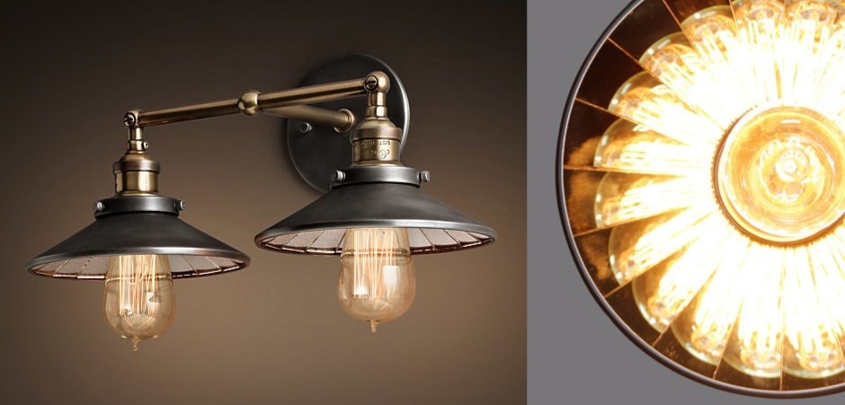 Бра Loft Cone 20th c.Factory filament Pendant Reflector Double Бра Loft Cone 20th c.Factory filament Pendant Reflector Double - Loft-Concept в Твери