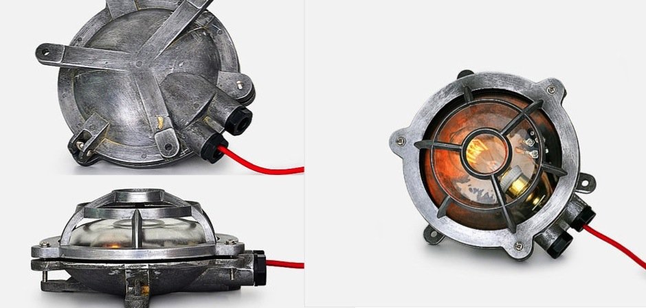 Настенная лампа Steampunk Cage Glass Edison Wall Lamp Round Настенная лампа Steampunk Cage Glass Edison Wall Lamp Round - Loft-Concept в Твери
