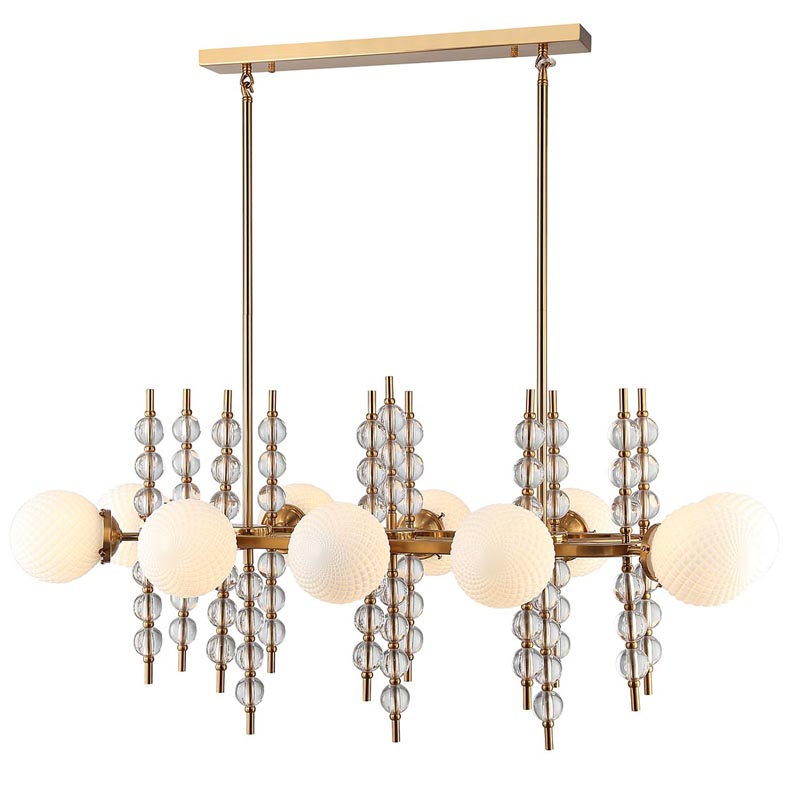 Люстра Addelyn Chandelier 10 lamp Белый Латунь Люстра Addelyn Chandelier 10 lamp Белый Латунь в Твери | Loft Concept