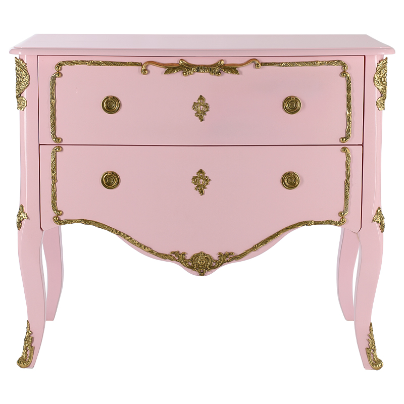 Комод в стиле рококо L.XV CHEST OF DRAWERS Rosamel Розовый Розовый Золотой Комод в стиле рококо L.XV CHEST OF DRAWERS Rosamel Розовый Розовый Золотой в Твери | Loft Concept